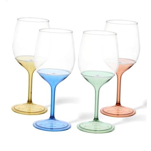 POP Vino with Mix Color Stem SET OF 12, Premium Quality, Recyclable, 14oz
