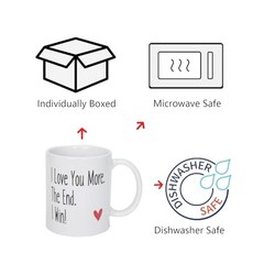 Funny Coffee Mug I Love You More The End I Win, Romantic Couple Cup Lover Mug