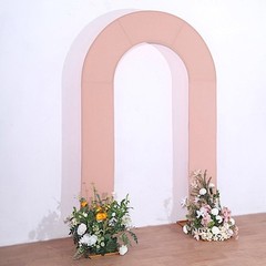 8ft DUSTY ROSE Fitted Spandex Open Arch Double Sided Backdrop STAND COVER Party
