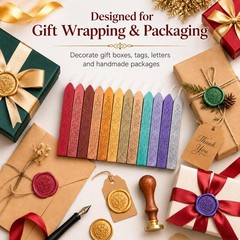 12 Pieces Sealing Wax Sticks with Wicks for Letter Seal Wax Stamp,Wedding Invita
