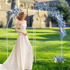 Set of 2 Metal Arch Backdrop Stand Wedding &Ceremony Arch Background Stand Decor