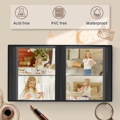 Popotop Photo Album 4×6 200 Pockets for Wedding 200 Pockets, Black