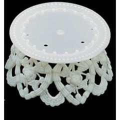 3.5 Inch White Plastic Ornament Base For Cake Topper Base & Favors 12 Pieces