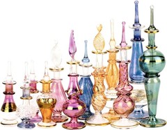 NileCart Egyptian Perfume Bottles 2-5 in Collection Set of 6 Hand Golden