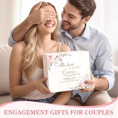 Engagement Gift Set for Couples with Picture Frame and Coffee Mugs for Newlyweds