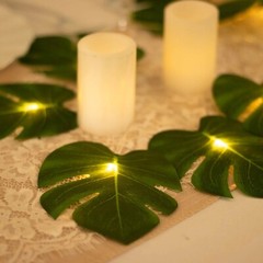 10 feet Green LED Artificial Monstera LEAVES Garland String Lights Party Events