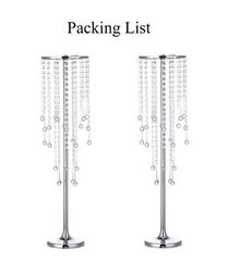2 Pcs 29.5 inches Crystal Flower Stand Wedding Centerpieces for Tables, Table…