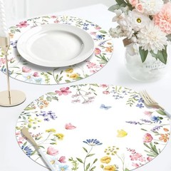 50PCS Floral Disposable Paper Placemats Watercolor Butterfly & Wildflower