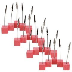 20Pcs Multi Color Wood Card Holders Sturdy Metal Clip for Home Desk Organization