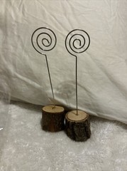 Table Number/Card Holder Metal & Wood Base Set Of 10 Wedding Boho Farmhouse