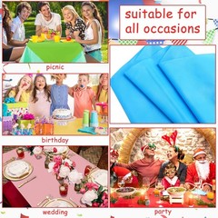 Haull 18 Pack Assorted Color Disposable Plastic Tablecloths 54 x 108 Inch Rec…