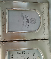 40 Wedding anniversary photo frame and clock ,engraved name JO & NICK BY THINGS