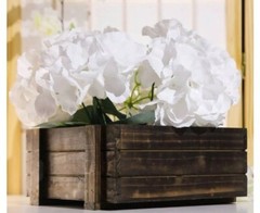 9 inches Natural Wood Rustic Square Planter Boxes/Centerpieces Wedding. SET OF 2