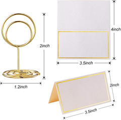 Toncoo 24 Pcs Premium Mini Table Number Holders and 24 Pcs Place Cards with Gold
