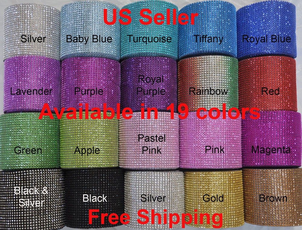 DIAMOND MESH WRAP ROLL CRYSTAL RHINESTONE SPARKLE BLING RIBBON/WEDDING DECOR
