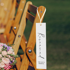 36 Pcs Reserved Seating Tag with Ribbon Wedding Chair Tags Signs for Ceremony Re