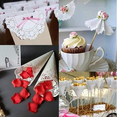 Paper Doilies, 100 Pieces 5.5″ Lace Doilies Round 5.5 in, White