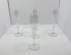 1970’s Champagne Stem Flute Toasting Glasses Vintage Set of 5 light in weight
