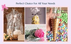 White Dot Cellophane Wrap for Hampers 100′ x 31″ with 10 Pull Bows and 2 Ribbon