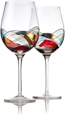 Bezrat Wine Glasses Hand Painted – Set of 2 – Women Wine Gift – Wine Lover Gl…