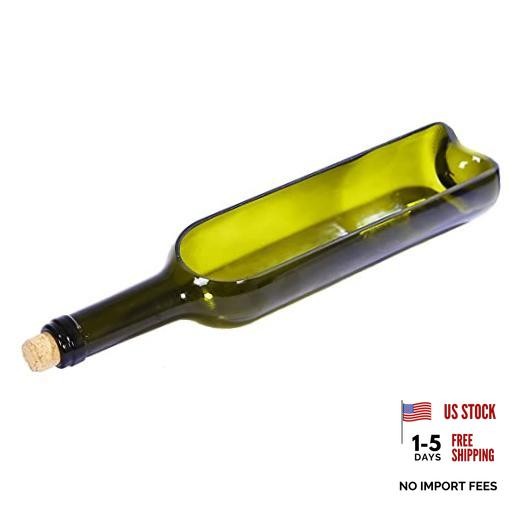 1Pcs Green Glass Wine Bottle Planter with Stand,Multi-use Glass Vase 1pcs-green