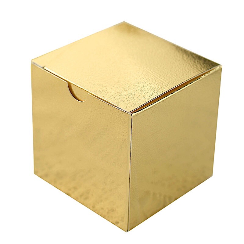 100 pcs Gold FAVOR BOXES 3″x3″ Wedding Party Home Decorations GIFT Supply SALE