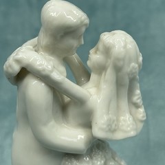 Bride Groom Wedding Cake Topper Dancing Couple White Porcelain Figurine 5.5″