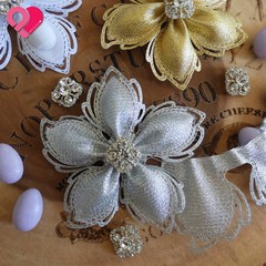 Flower Petal Pull Bow Ribbon Pouch Jordan Almond Holder Baby Wedding Party Favor