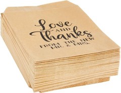 100 Pack Love and Thanks From the New Mr & Mrs for Wedding, Party Favor Bags for