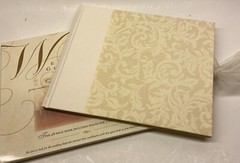 Hallmark Wedding Guest book Album In original Box Paisley Beige Cream New