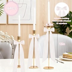 Large Pink Bow for Coquette Room Decor, 16 Pcs 3×13 in+1Pcs 47×24 in Big Cream