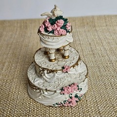 Enesco Made From Scratch Love Birds Wedding Cake Topper Pink Roses
