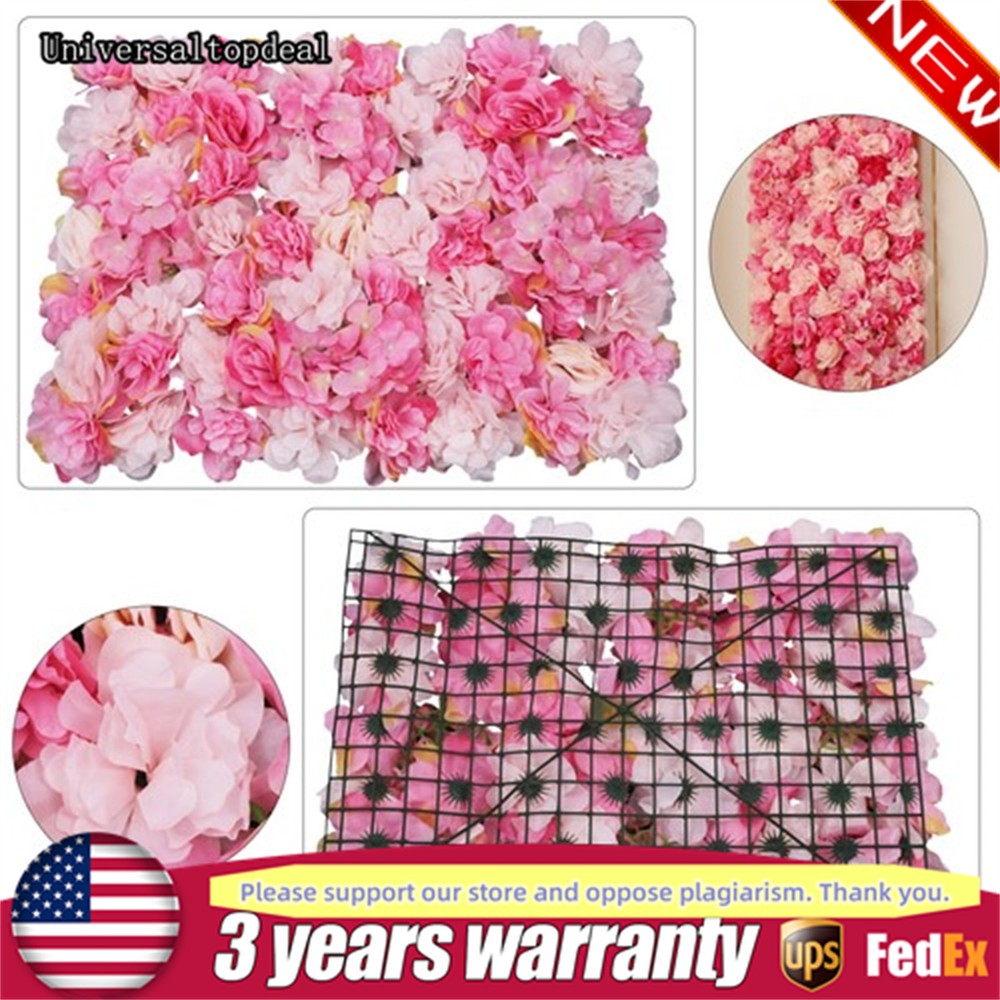 Floral Backdrop Wedding Party Decor 6pcs Artificial Flower Wall Panels 60*40cm