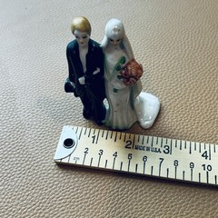 Antique Porcelain Wedding Cake Top Bride and Groom Occupied Japan