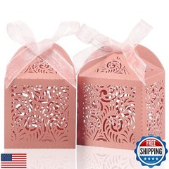 COTOPHER 60Pcs Laser Cut Favor Boxes, 2x2x2.75in Small Gift Boxes for Present