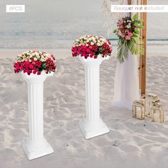 4pcs Roman Column For Wedding Landscaping Pillar Event Decorative Columnar White