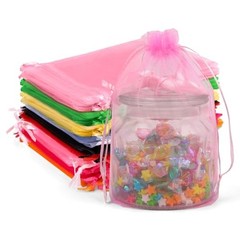 50 Pack Assorted Organza Bags 6×9 Inch, Mesh 1 Count (Pack of 50) 10Colors