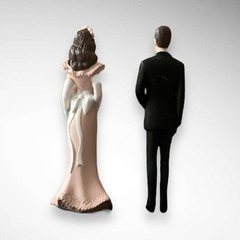 WILTON Vintage 1991 Bride and Groom Cake Toppers 4.5″ | EUC