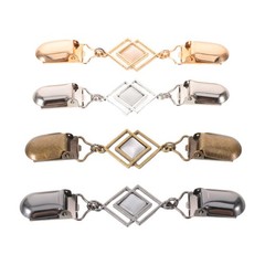 4Pcs Reusable Zinc Alloy Sweater Shawl Clips Multi Color Elegant Scarf Pins