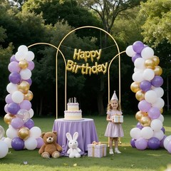 VEVOR Arch Backdrop Stand Metal Arch Backdrop Stand 7.2/6.6/6 ft 3 PCS Wedding