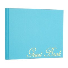 Elegant Guestbook, 9″x7″ Offset Paper Wedding Guest Book, Sky Blue