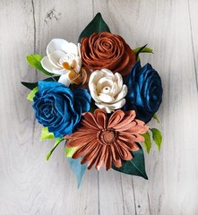 Burnt Orange Wedding Centerpieces for Jars Navy Blue Sola Wood Flower Bouquets
