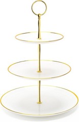 3 Tier Cupcake Stand Plastic Food Grade Round-Gold Edge Dessert Tower for Par…