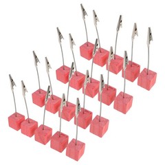20Pcs Reusable Wood Table Number Holders with Strong Metal Clip for Office Use