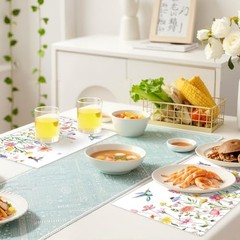 50 Pcs Flower Paper Placemats, 11×16 Inch Summer Floral Bird flower bird