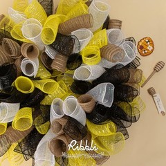 Poly Burlap Mesh Ribbon, 10 inch x 30 feet(10Yard), Natural with Beige/Natural
