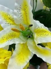 DIY Silk Flower Yellow Carnation White Lilly Bouquet (DIY)