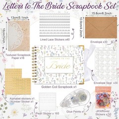 Wildflower Wedding Guest Book Set – 8.5×7 Inch Scrapbook for Cherished Memories