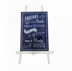 Black And White Canvas Sign For Guest Seating At The Wedding