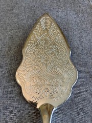 Vintage Silverplate Cake Server & Knife Set Ornate Scroll Engraved 2 Piece
